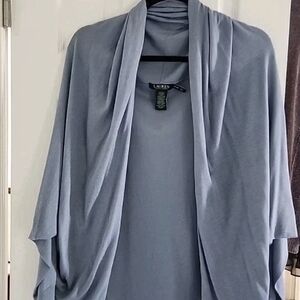 Ralph Lauren Blue Label Light Blue Drape Poncho